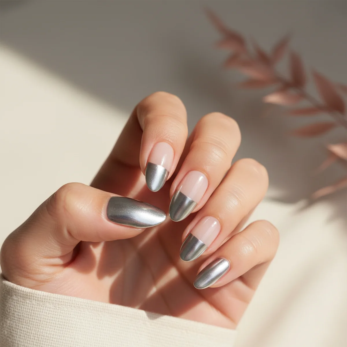 Magnetic Velvet Black On Almond — nail design ideas almond shape