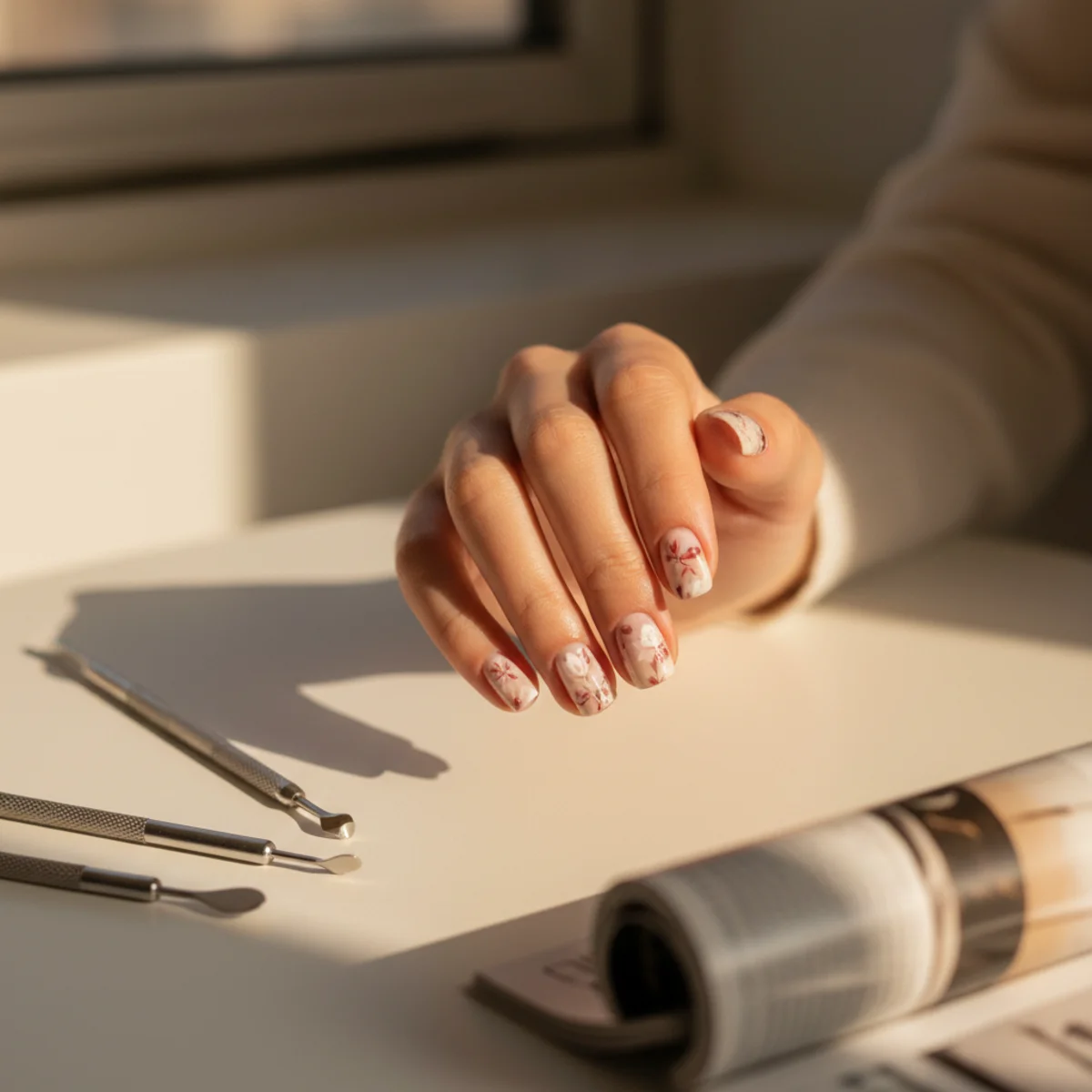 Cherry Charm Single Finger — nail design ideas at home