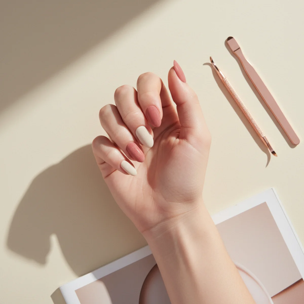 Sheer Pink Glaze With Star Confetti — nail design ideas at home