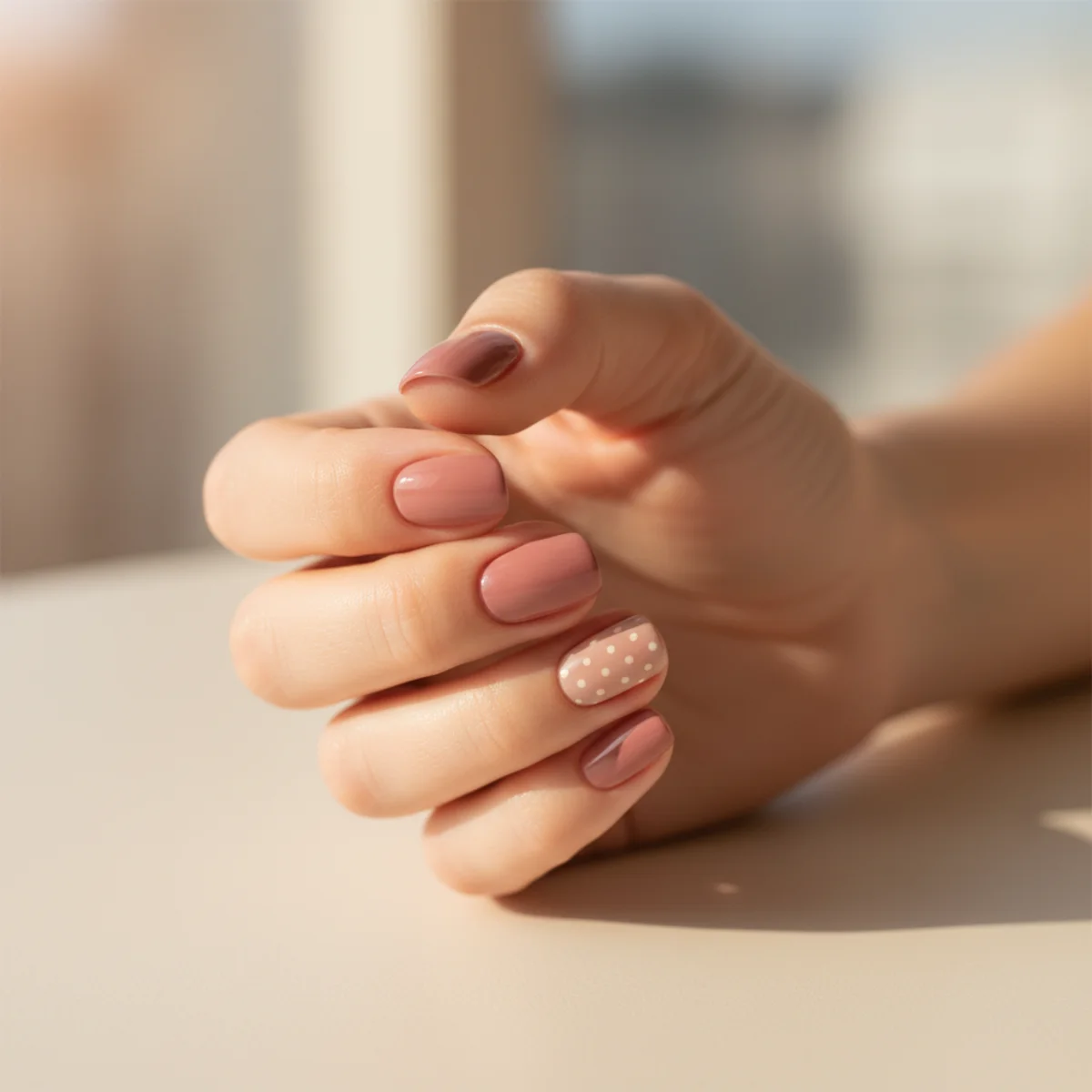 Aurora Pearl Coffin — nail design ideas at home