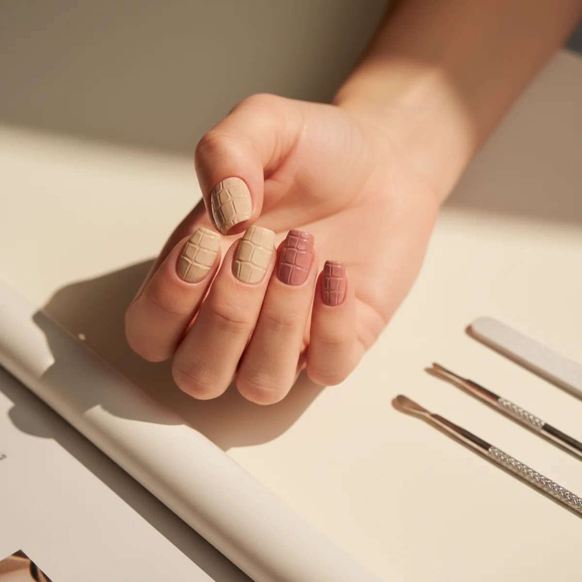 Pearl Encrusted French — nail design ideas at home