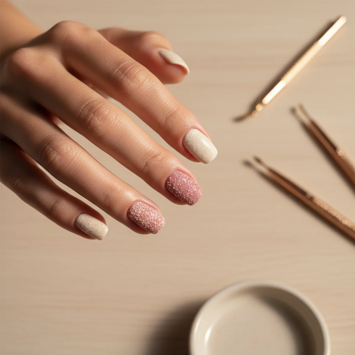 Mini Heart Tip Confetti — nail design ideas at home