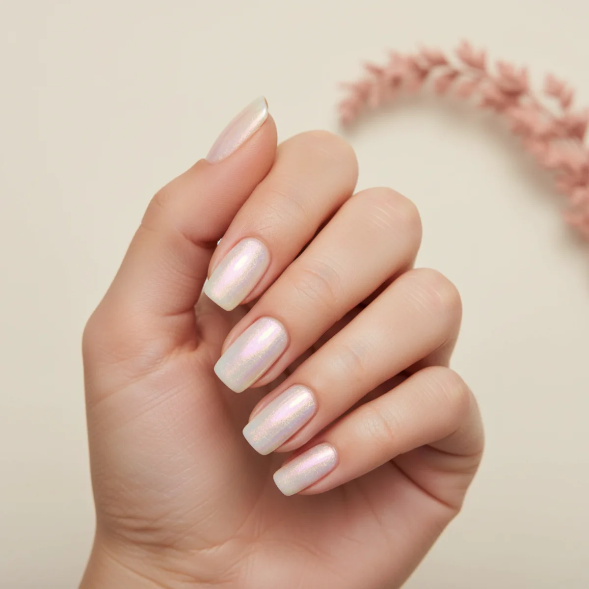 Pearl Mermaid Half-Moon — nail design ideas