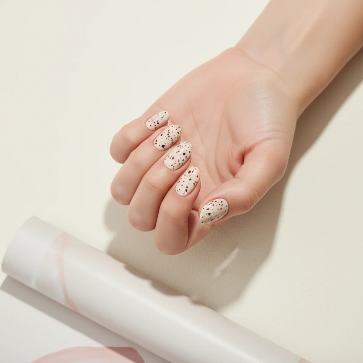 Asymmetric Chrome Half — nail design ideas
