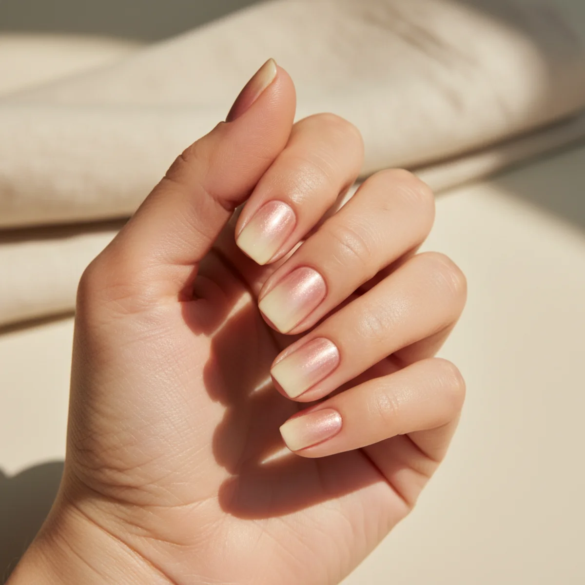 Milky Pink With Gold Speck — seasonal nail design ideas