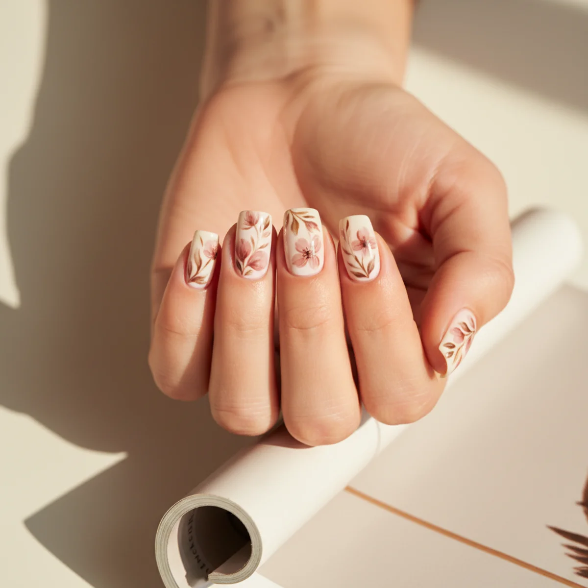 Floating Flake Encasement — seasonal nail design ideas