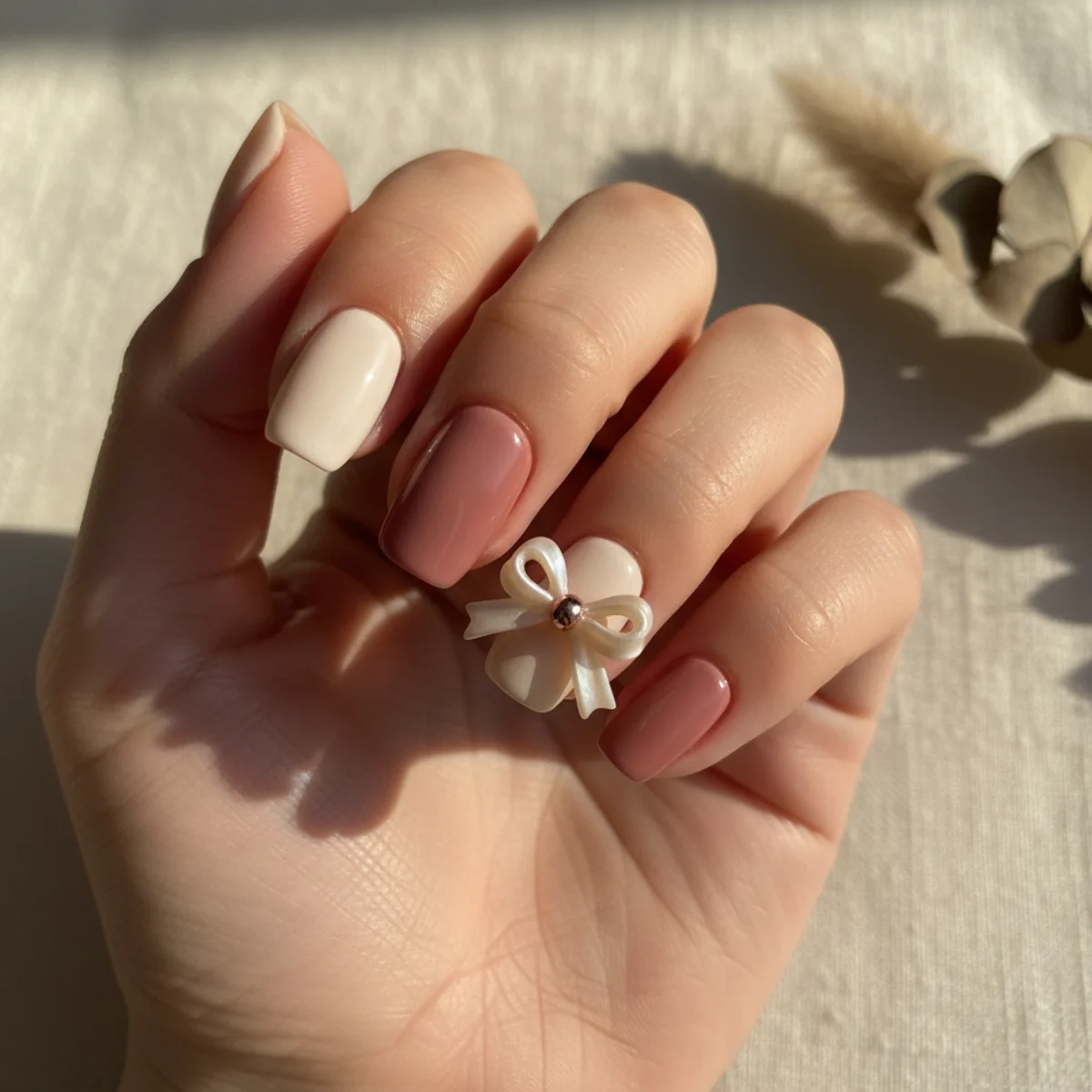 Pearl Outline Frame — seasonal nail design ideas
