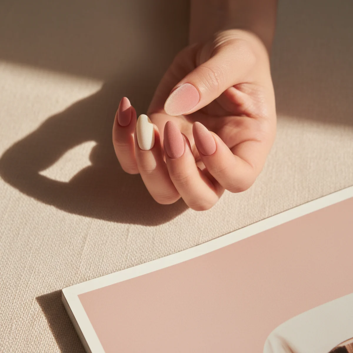 Watermelon Tip — short acrylic nail design ideas