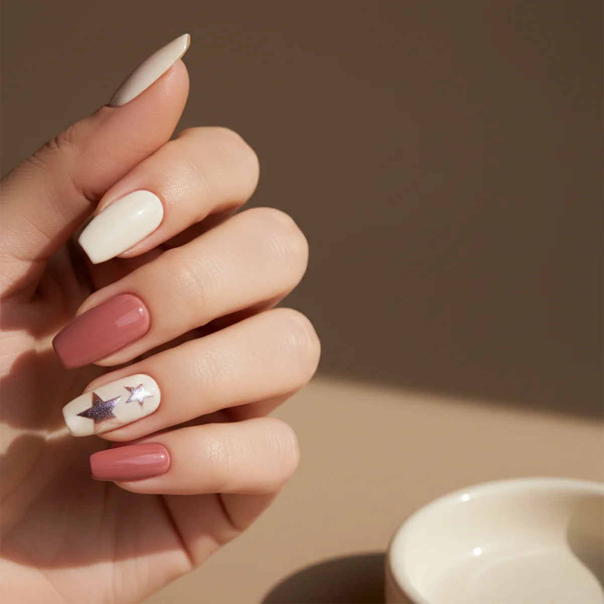 Sheer Tortoise Short — short acrylic nail design ideas