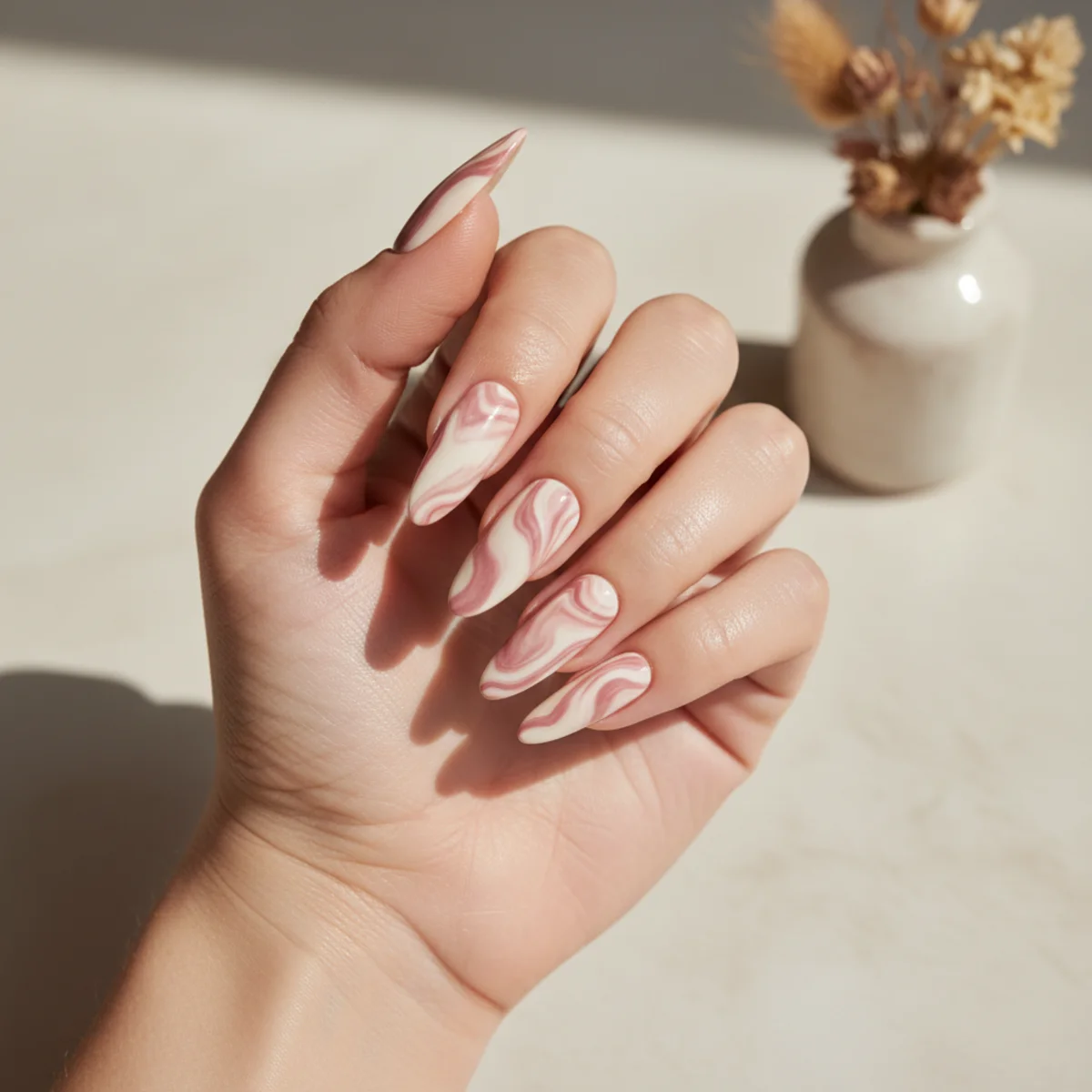 Milky Sheer Wash — short acrylic nail design ideas