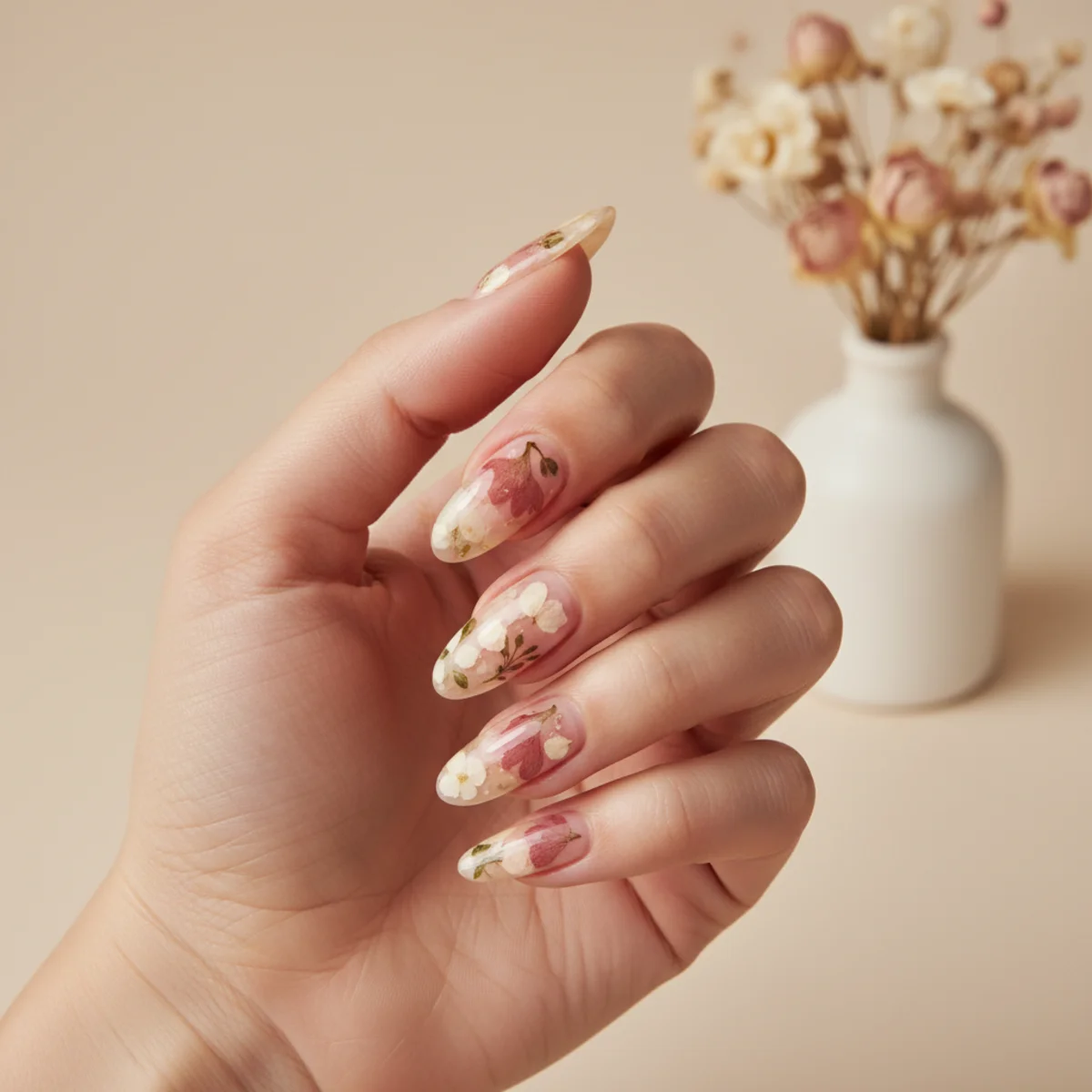 Gold Half-Moon — short acrylic nail design ideas
