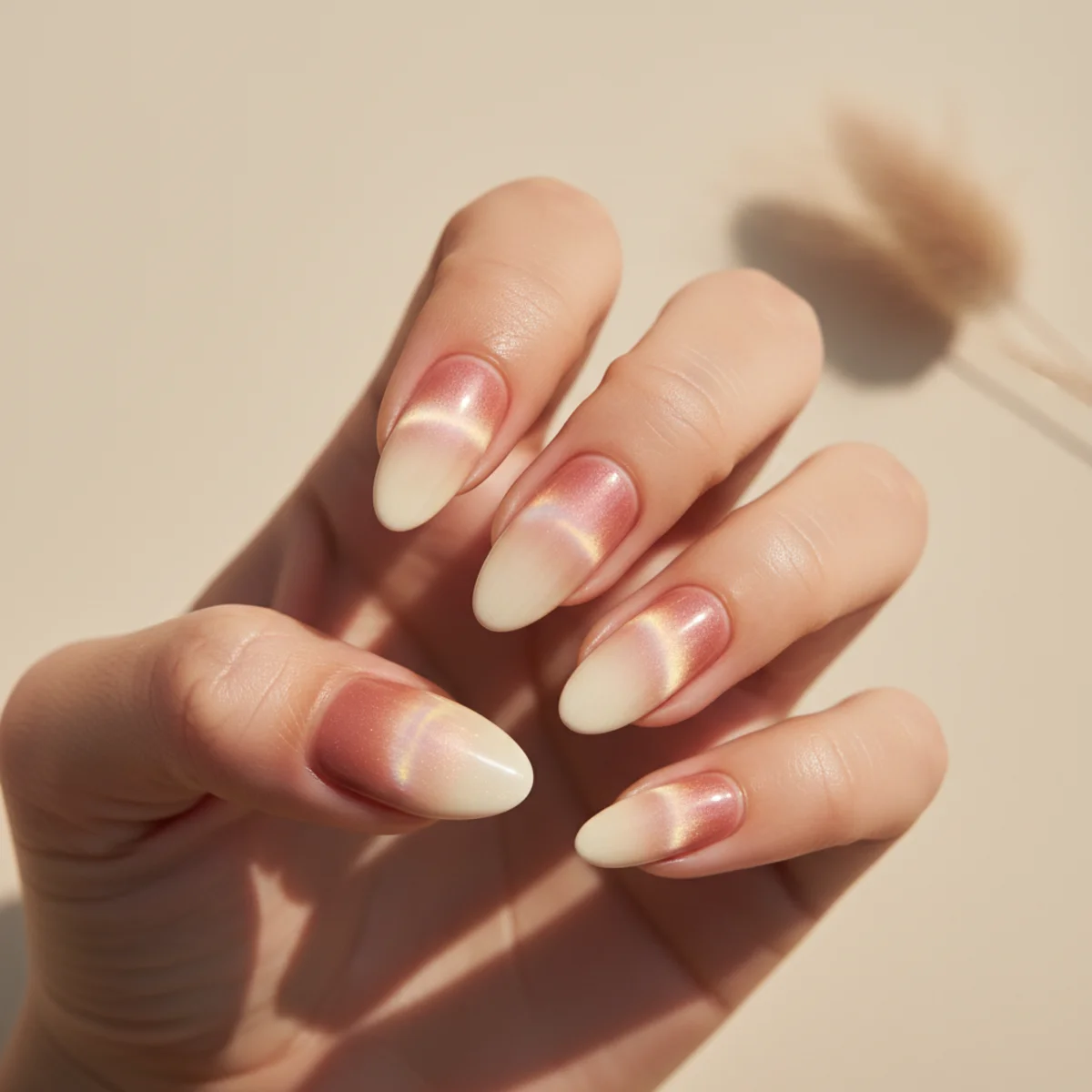 Magnetic Cat Eye Short — short nail design ideas