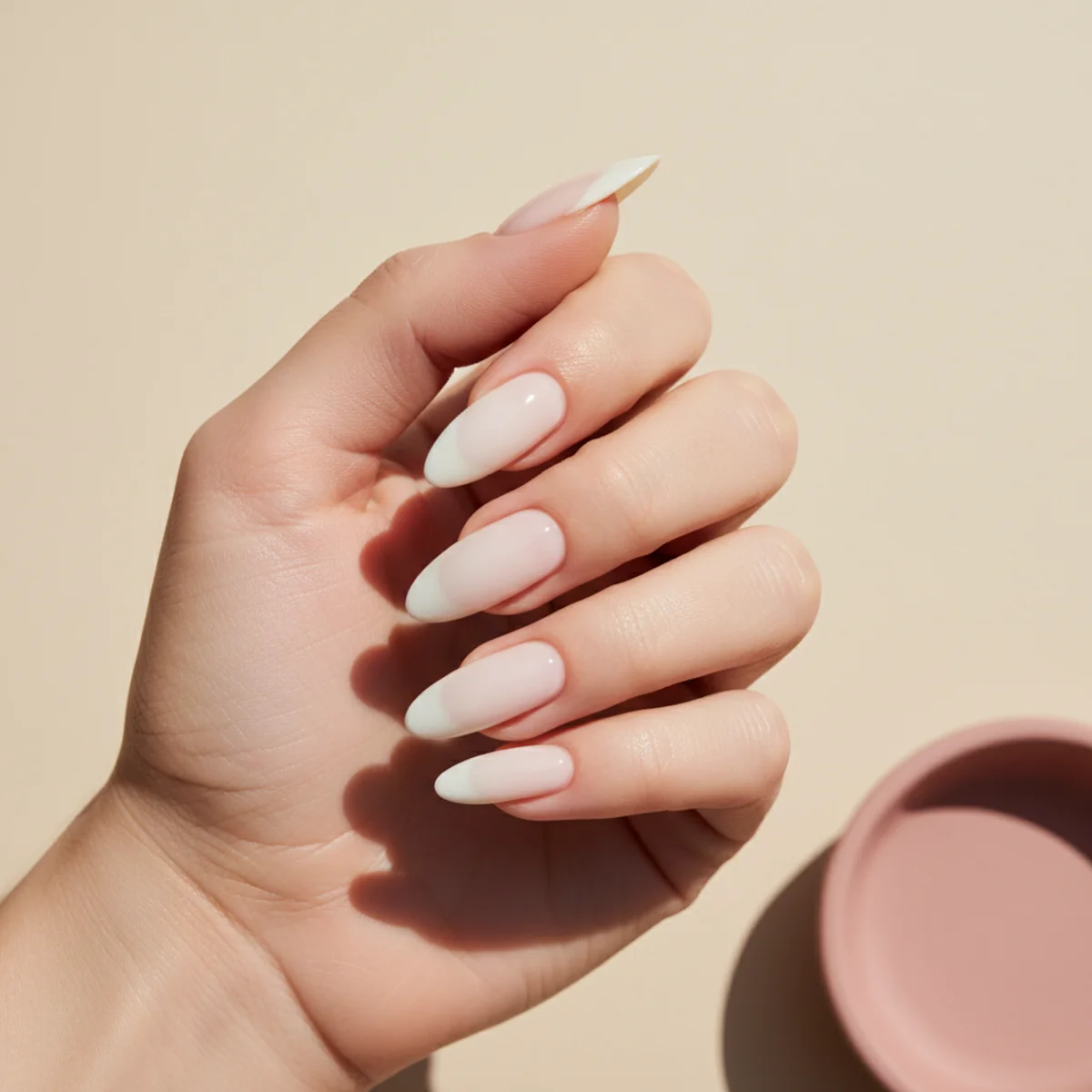Black And Cream Color Block — short nail design ideas