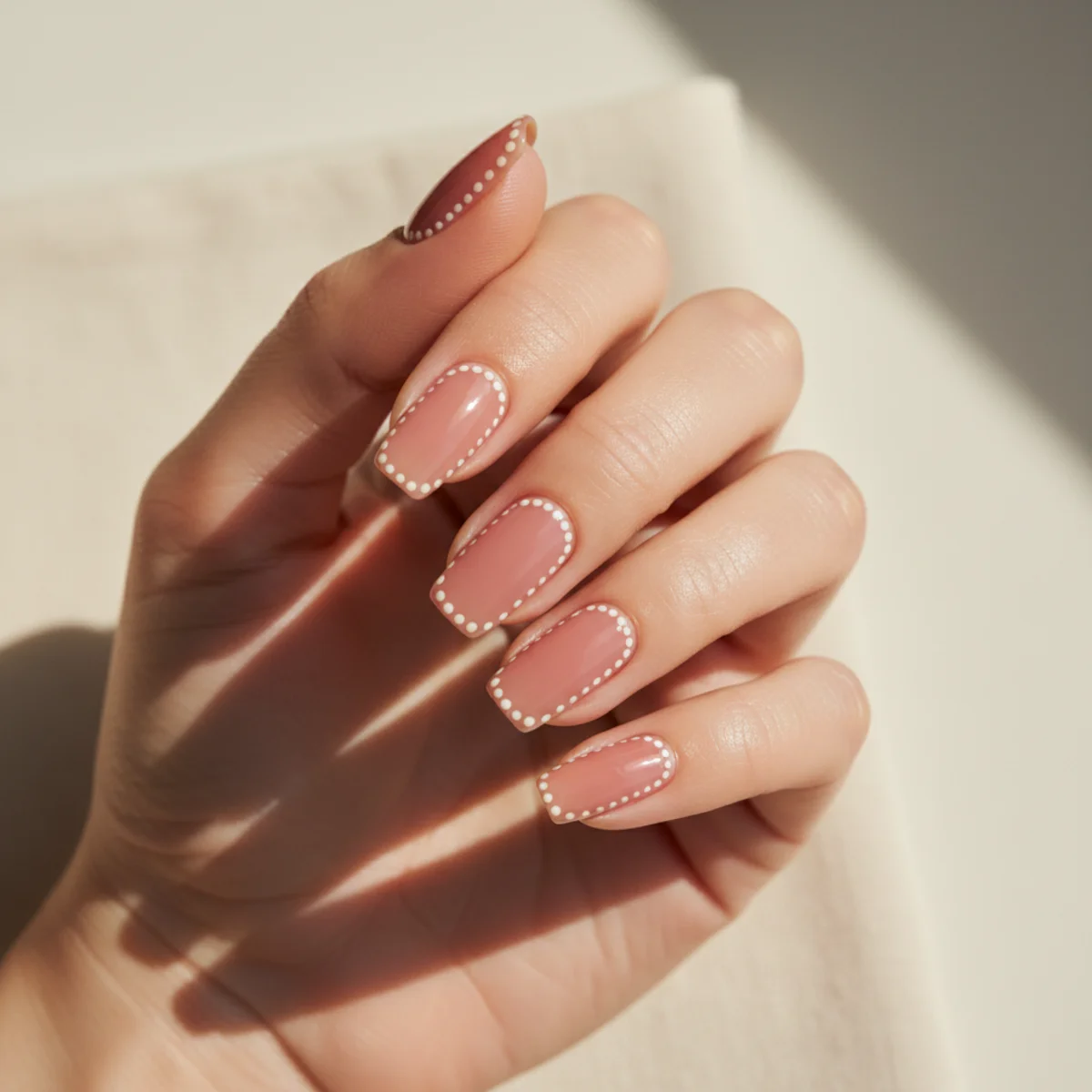 Hand-Painted Lace Cuff — short nail design ideas