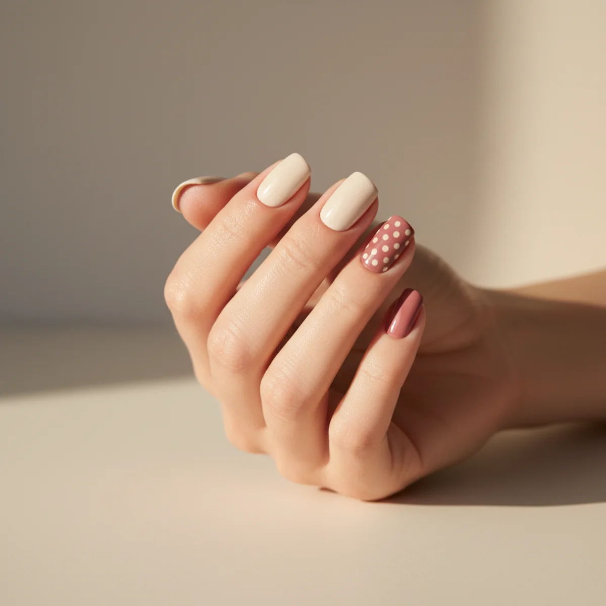 Negative French Half — simple nail design ideas