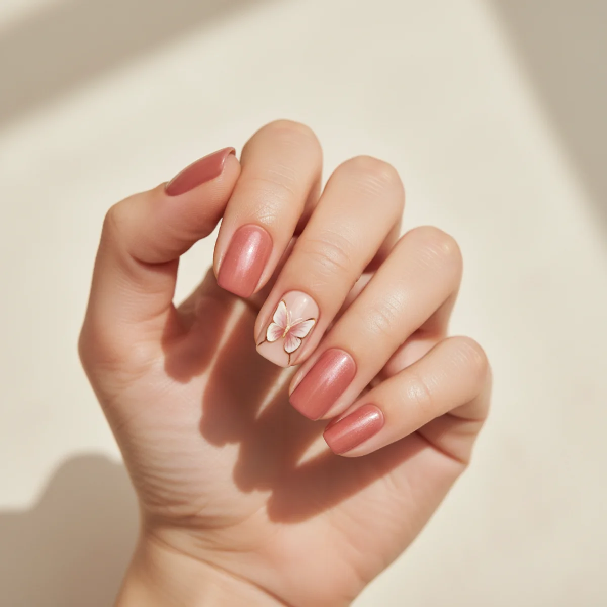Reverse French Mauve — simple nail design ideas