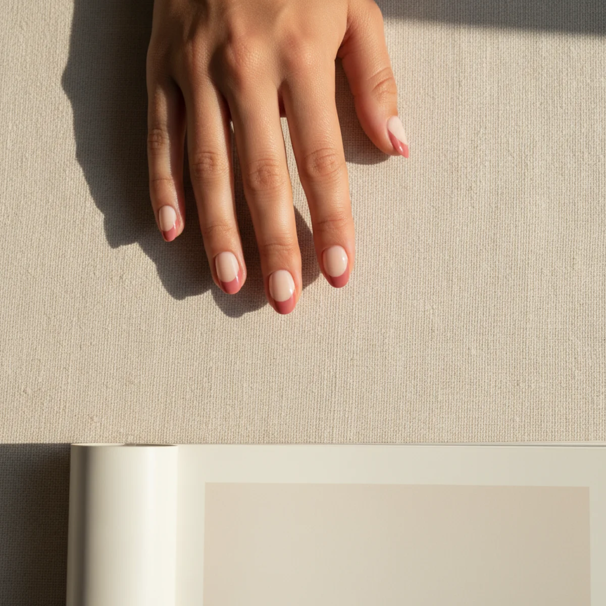 Sheer Coral Wash Minimalist — simple nail design ideas