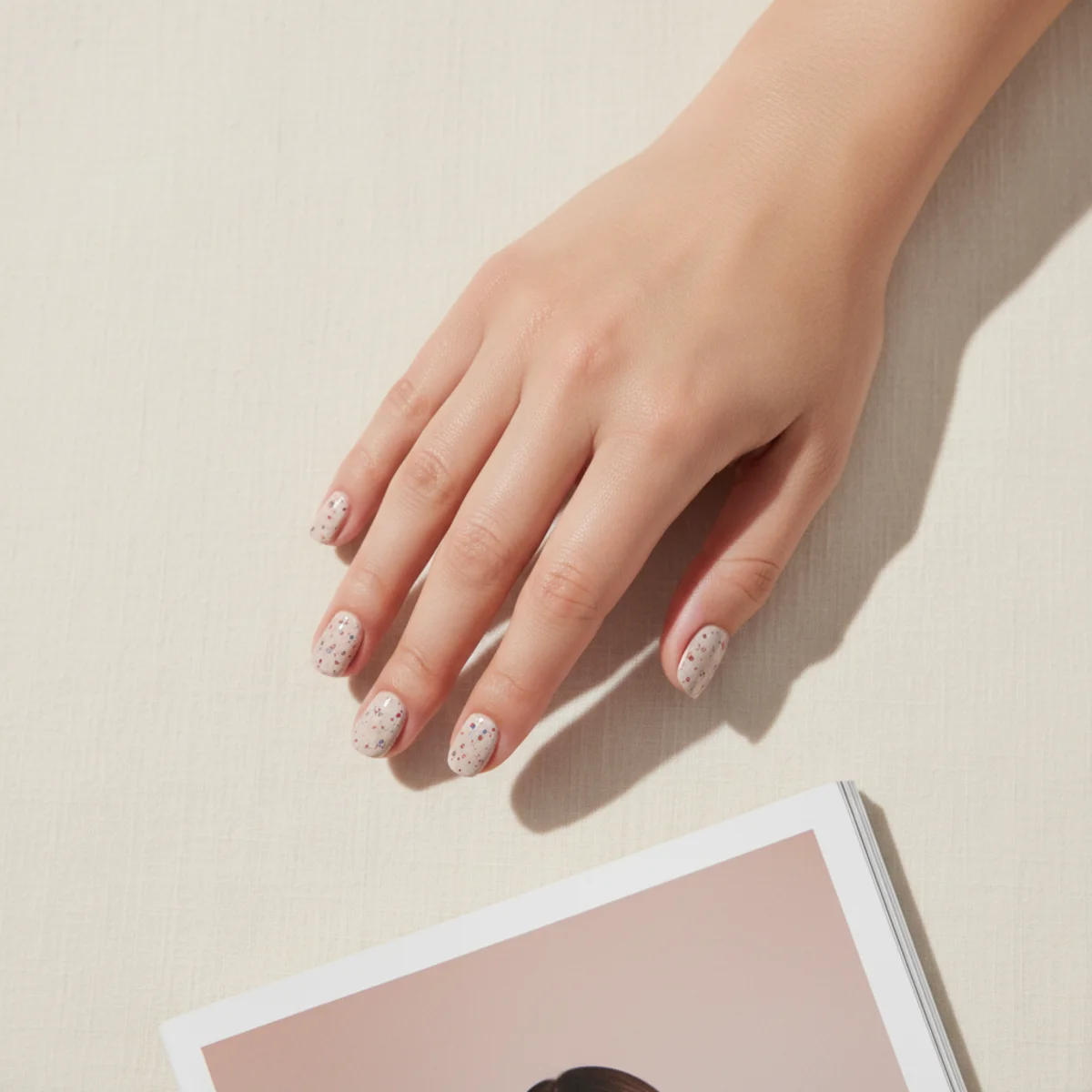Sheer Coral With Pearl Minimalist — simple nail design ideas