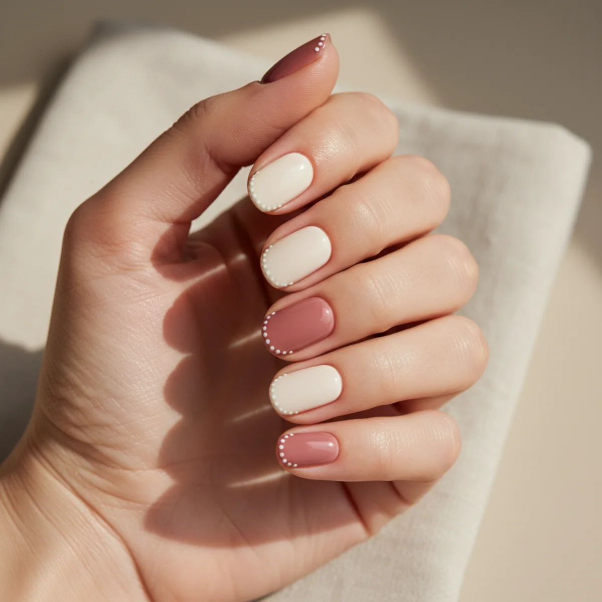 Negative French Half — simple nail design ideas