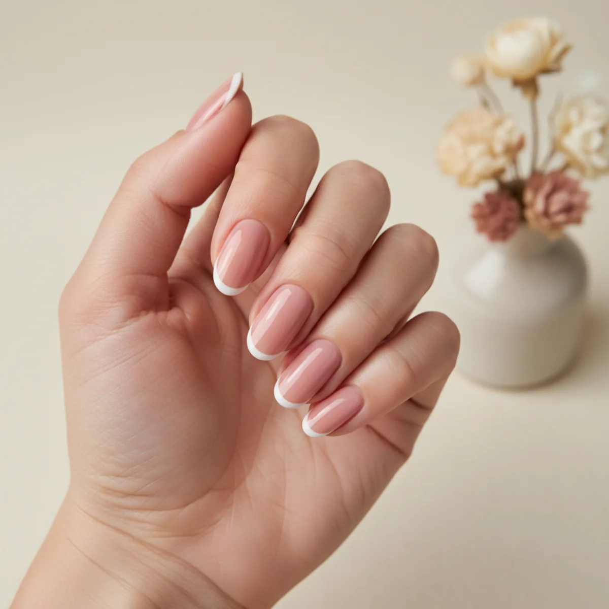 Sheer Pink With Star — spring nail design ideas