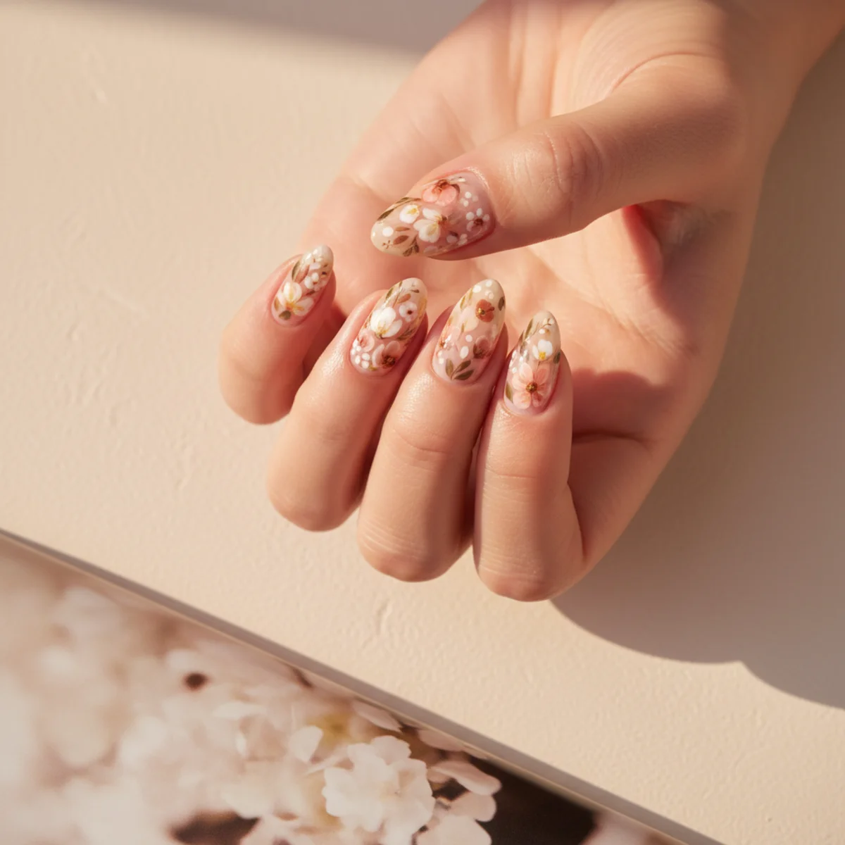 Mocha Glaze With Foil — spring nail design ideas