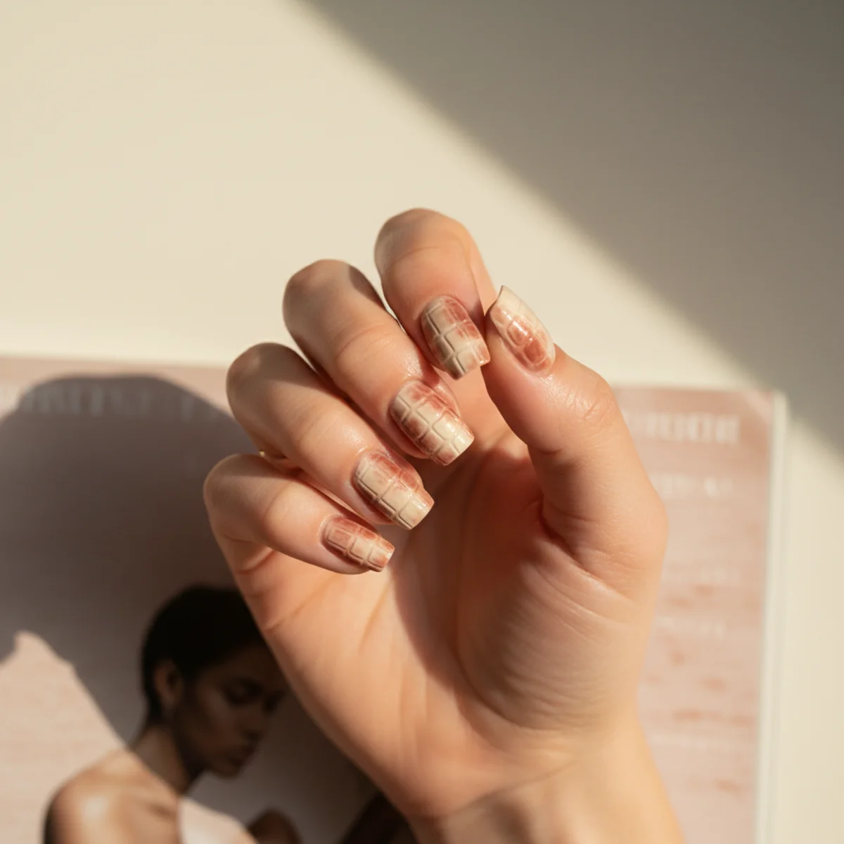 Egg Shell Speckle — spring nail design ideas