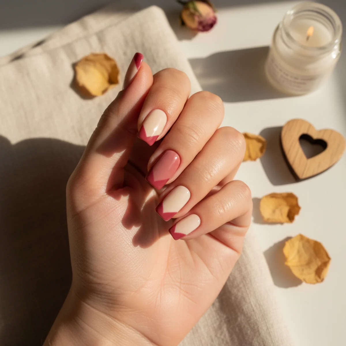 Negative French Spring — spring nail design ideas