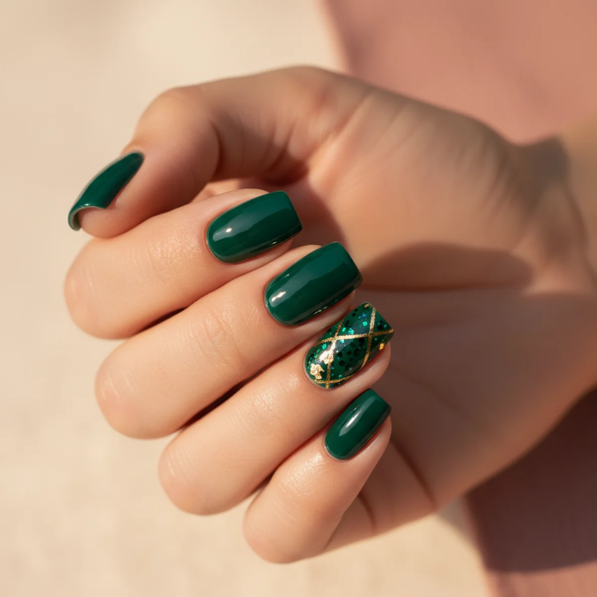 Cherry Charm Ring Finger — spring nail design ideas