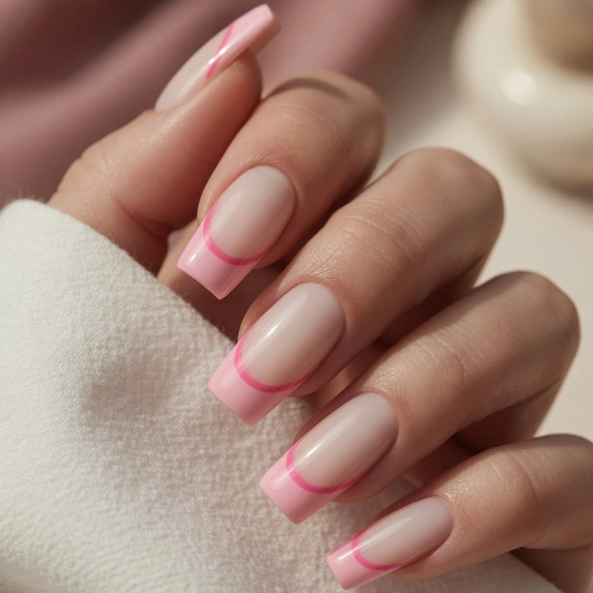 Neon French Tip — summer nail design ideas 2026