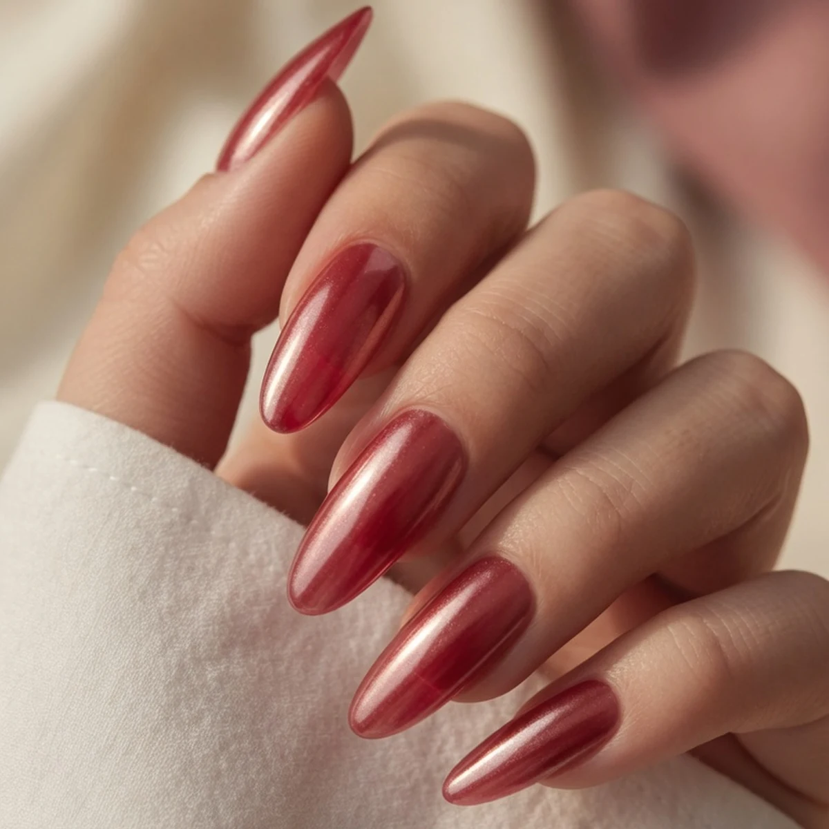 Cherry Glaze Red — summer nail design ideas 2026