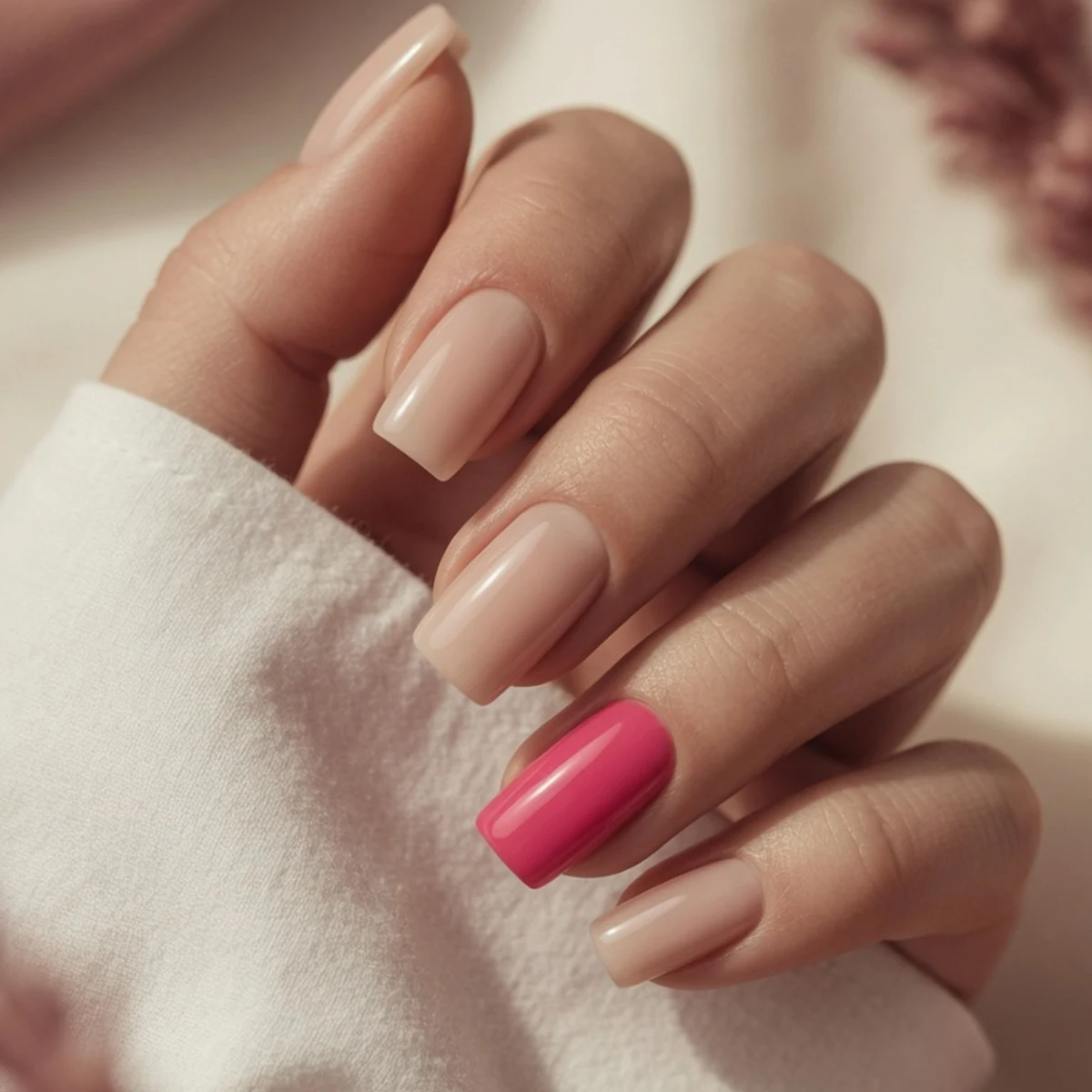 Hot Pink Single-Finger — summer nail design ideas 2026