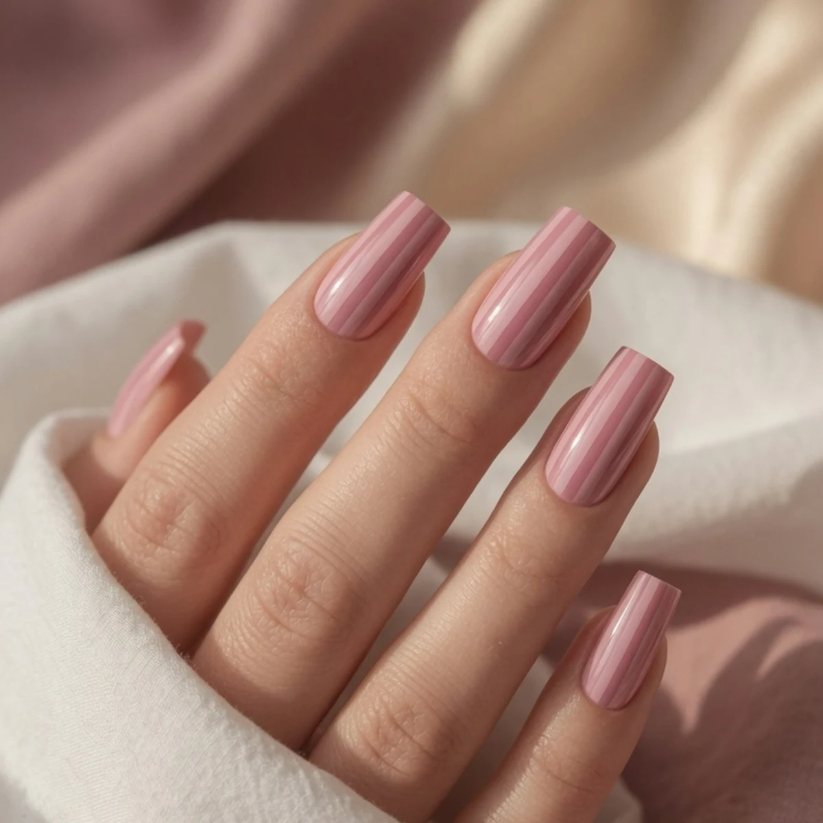 Tonal Pink Stripe — summer nail design ideas 2026