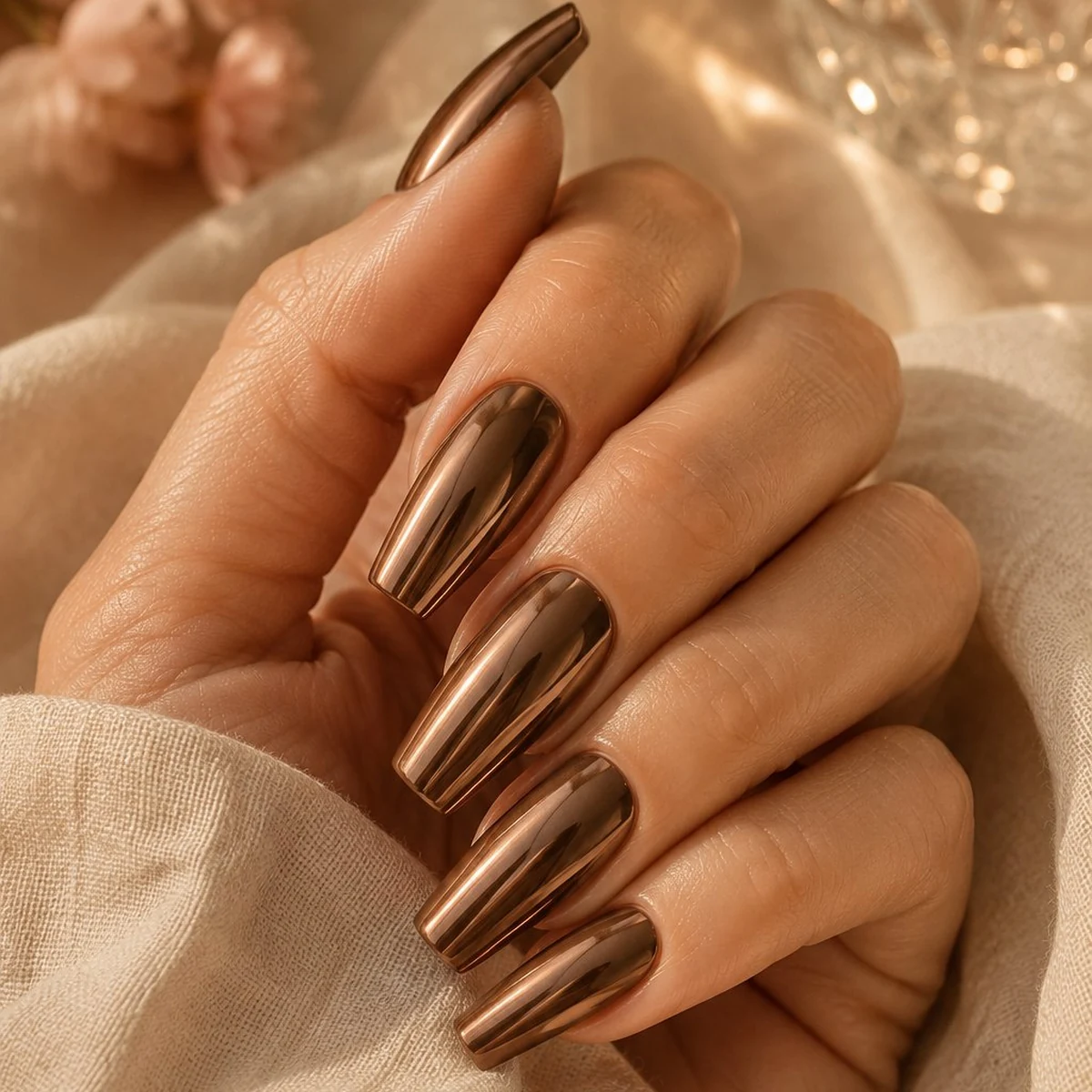 Mocha Glaze Summer — summer nail design ideas 2026