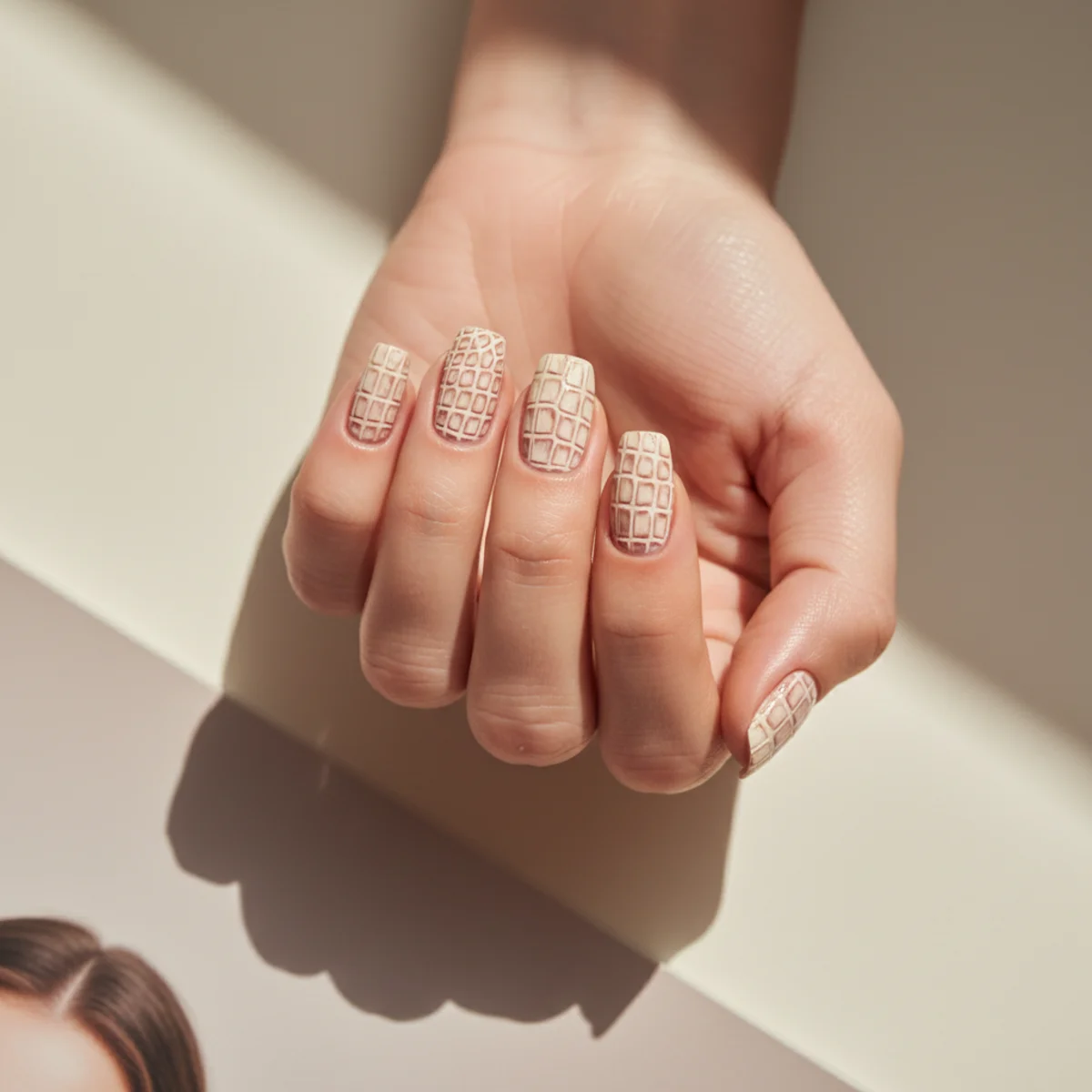 Aurora Encasement Coffin — summer nail design ideas