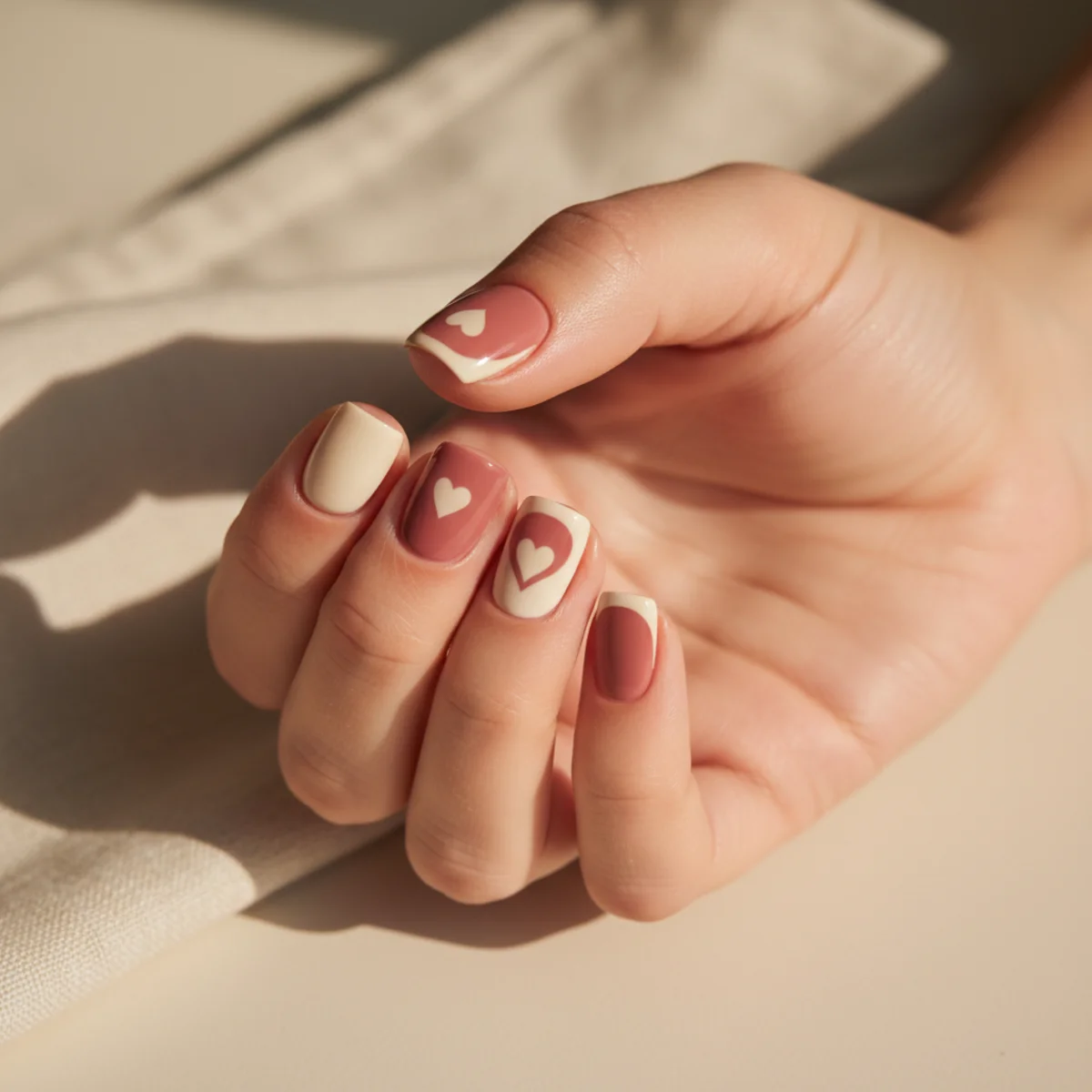 Sheer Coral With Pearl — summer nail design ideas