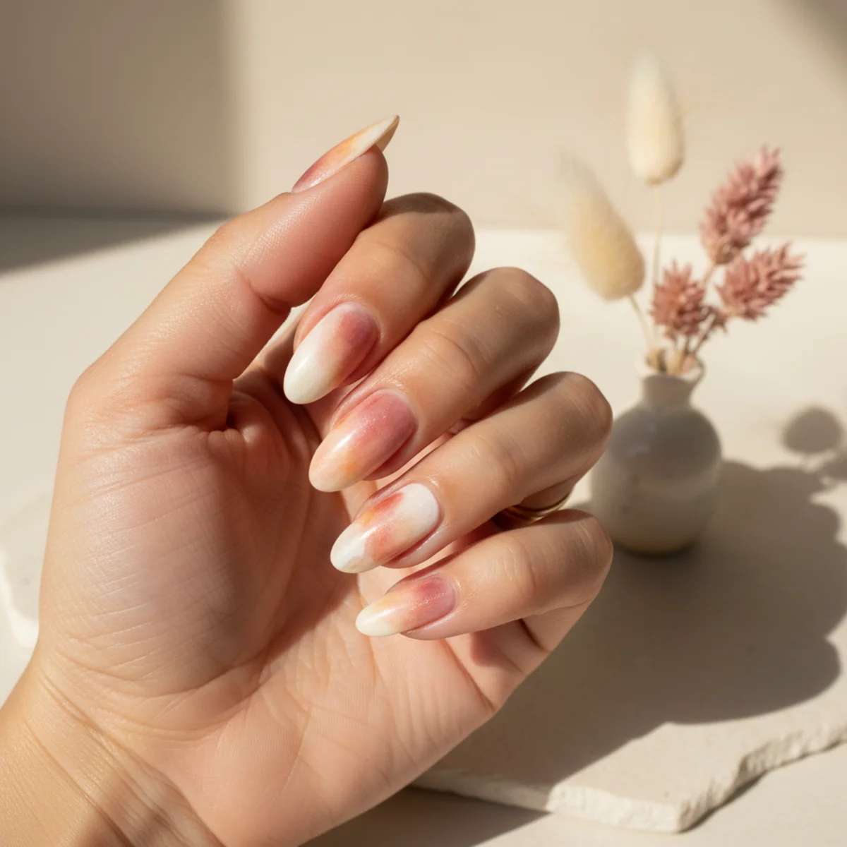 Milky White With Cherry Charm — summer nail design ideas