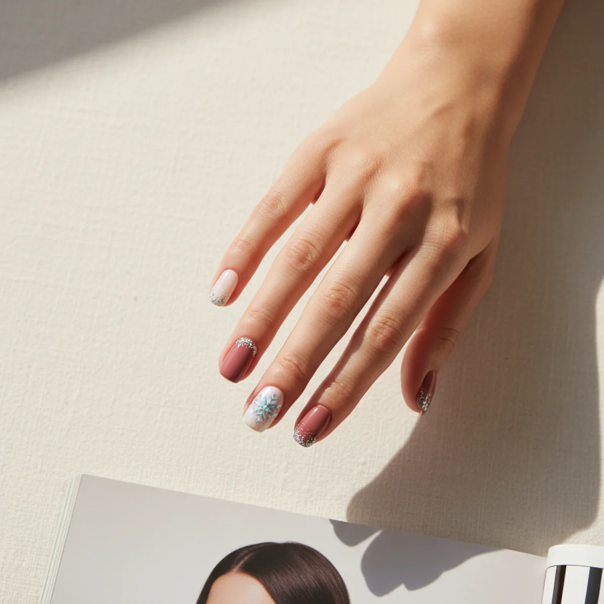 Watermelon With Stem — summer nail design ideas