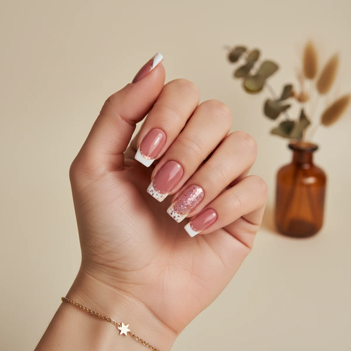 Latte Chrome Glaze — thanksgiving nail design ideas