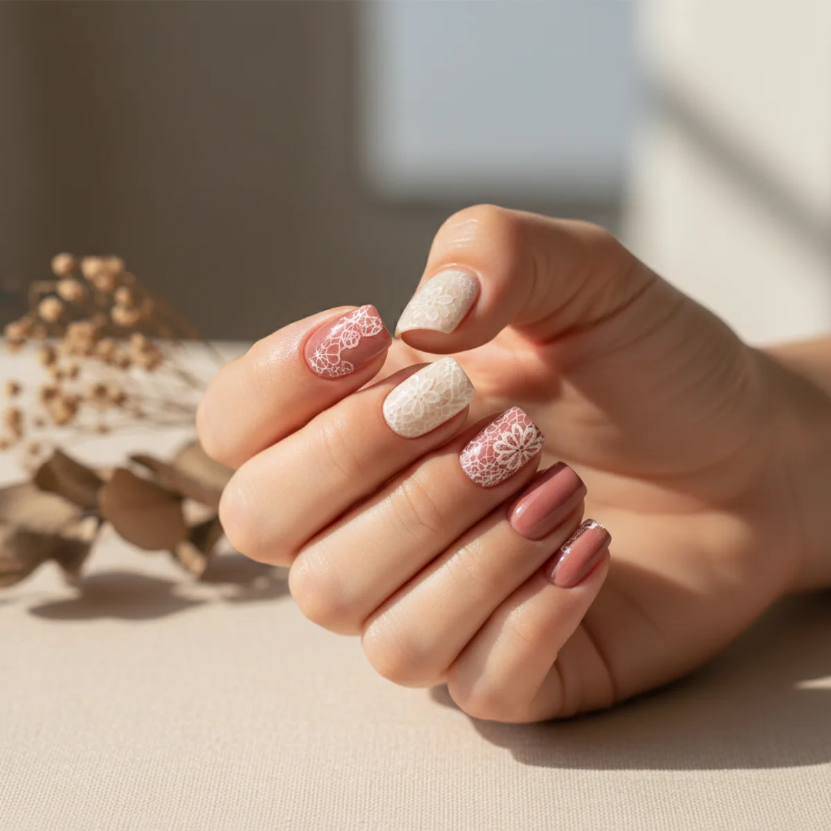 Hand-Painted Leaf Accent — thanksgiving nail design ideas