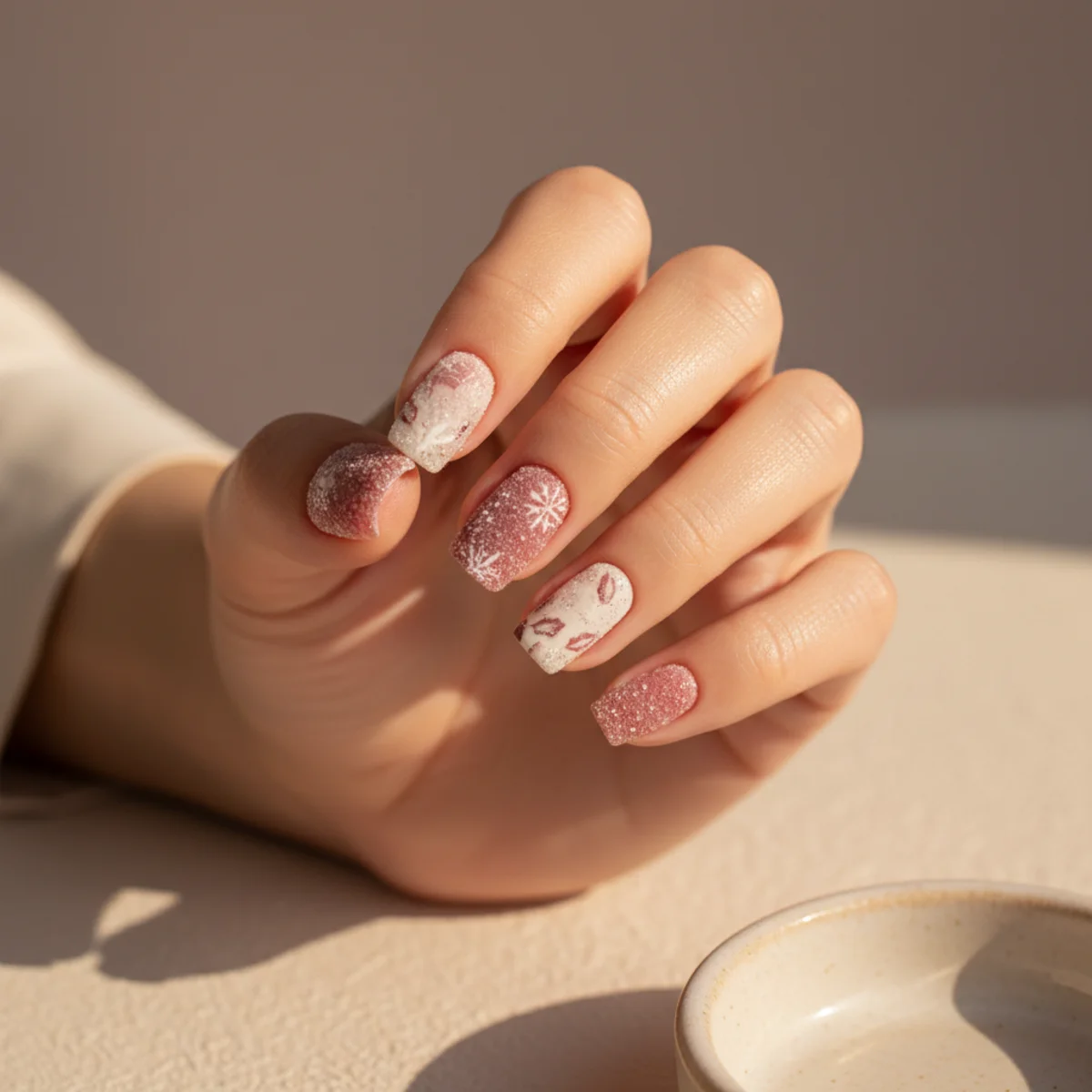Wine Single-Finger Accent — thanksgiving nail design ideas