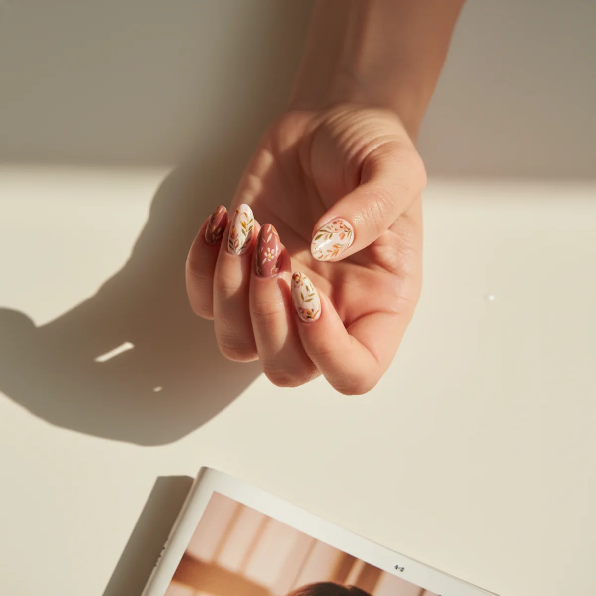 Cloud Painted Over Chrome — unique nail design ideas
