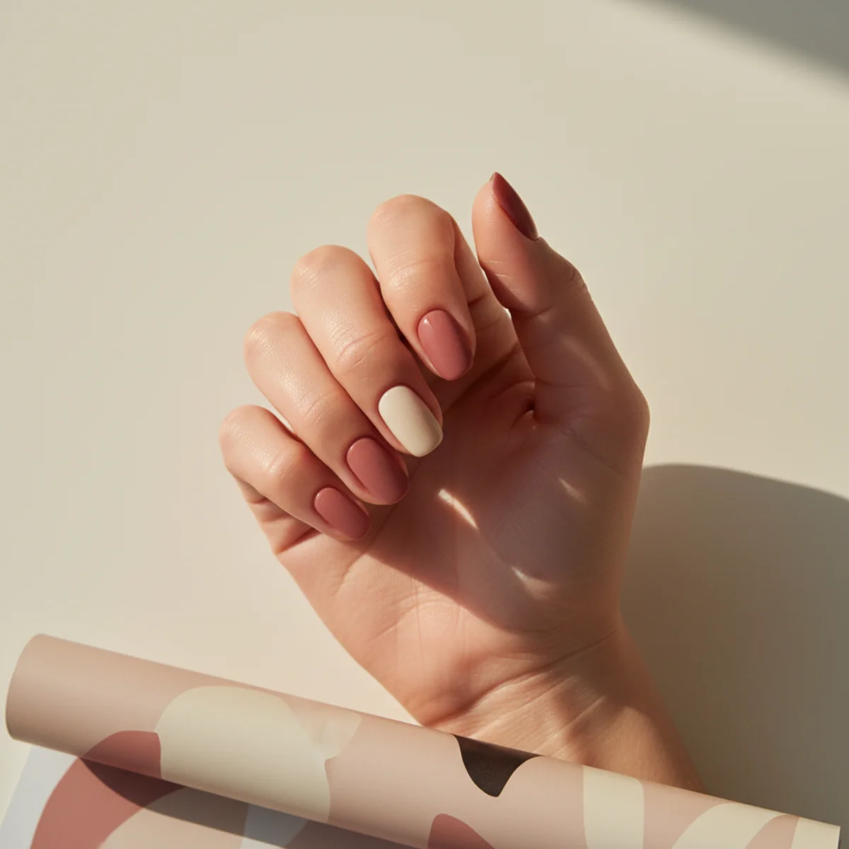 Brushed Bronze Vertical — unique nail design ideas