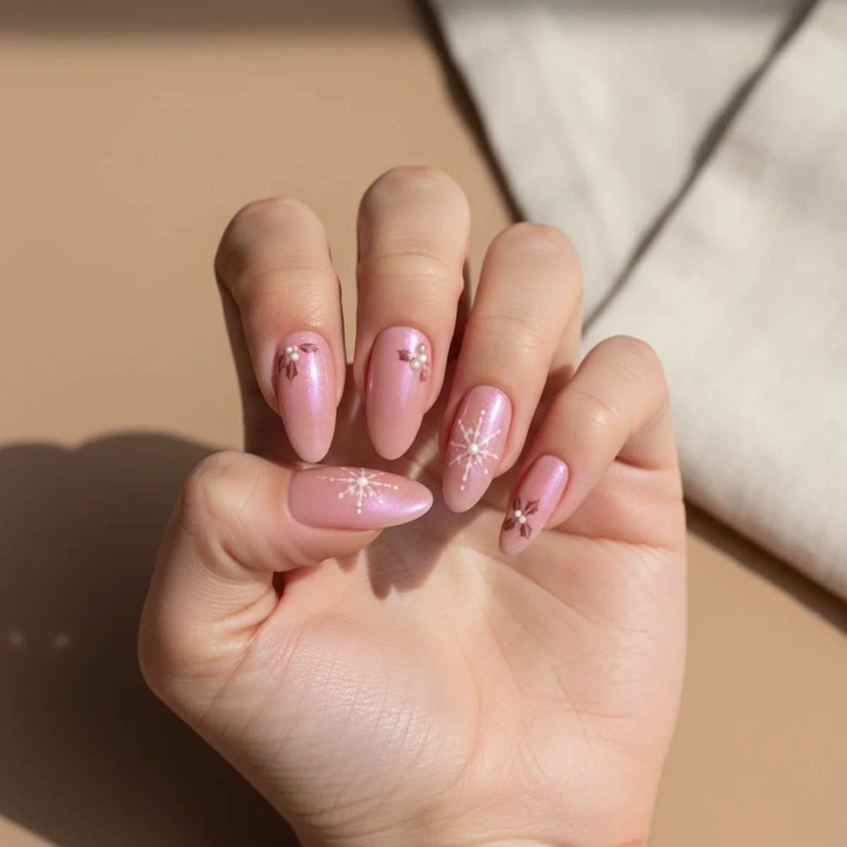 Pearl Cluster Heart — valentine's day nail design ideas
