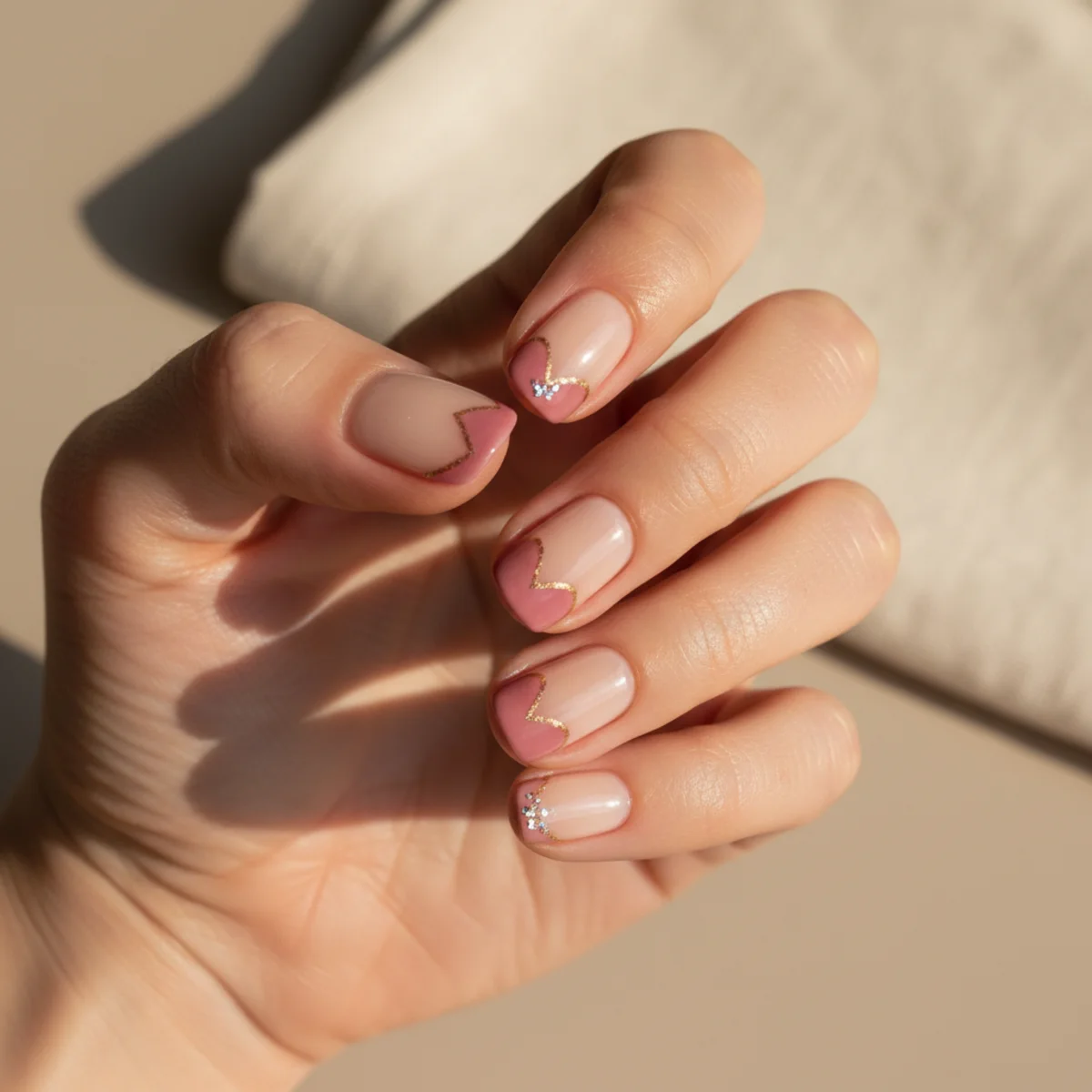Pearl Half-Moon Valentine — valentine's day nail design ideas