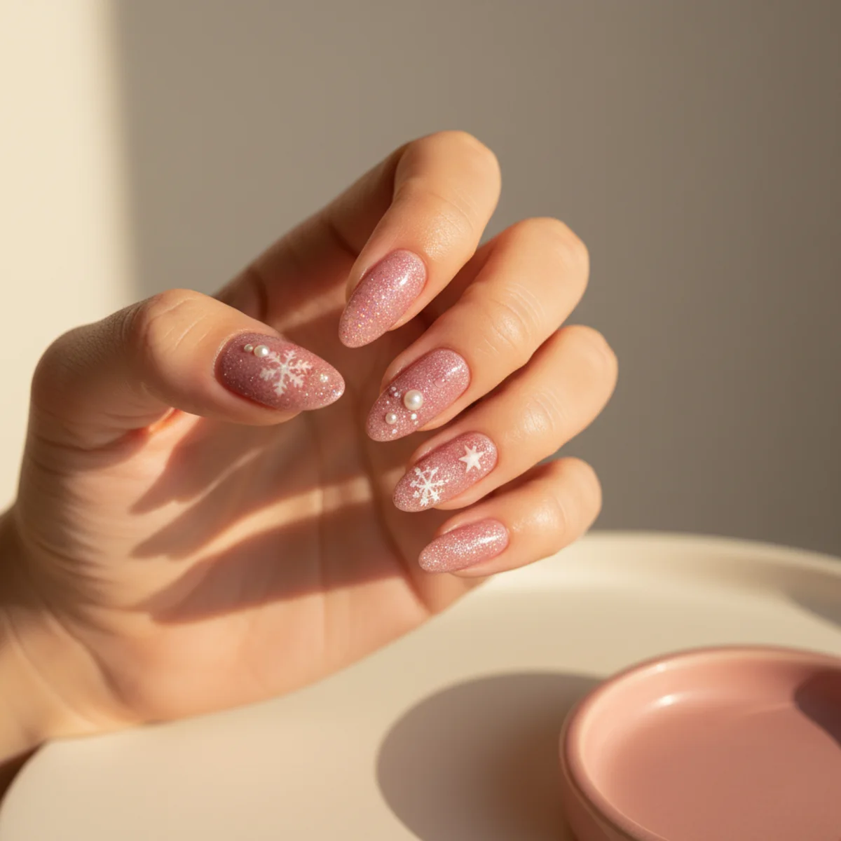 Crystal Choker Pink — valentine's day nail design ideas