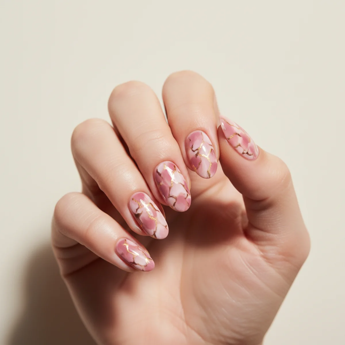 Sheer Pink With Star — valentine's day nail design ideas