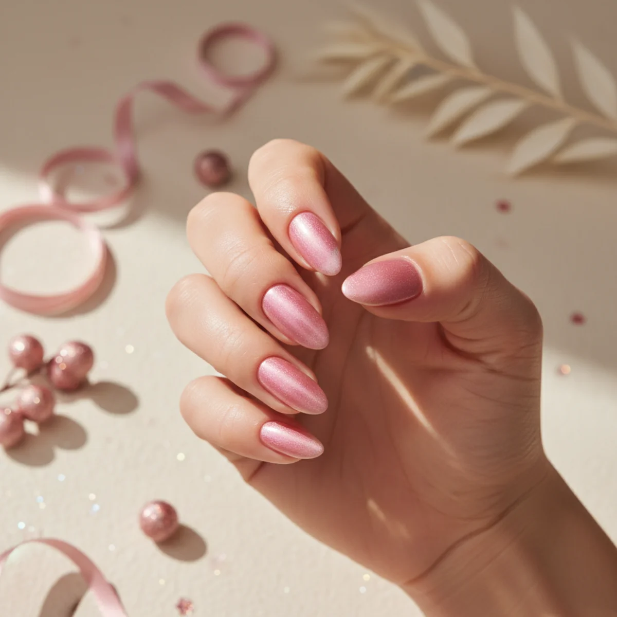 Champagne Foil Valentine — valentine's day nail design ideas