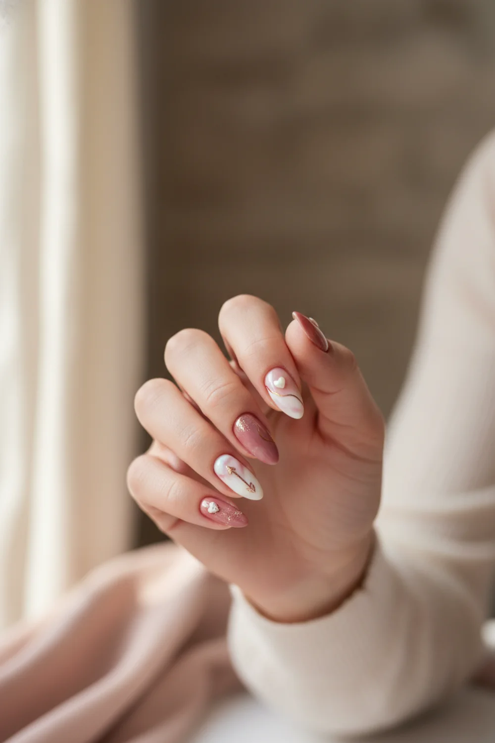 35 Valentine's Day Nail Design Ideas From Glazed Pink To Heart Tips — Pinterest pin
