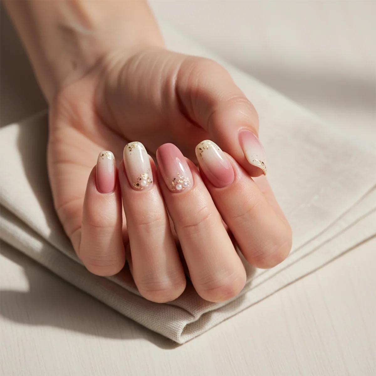 Pearl Outline Cuff — wedding nail design ideas