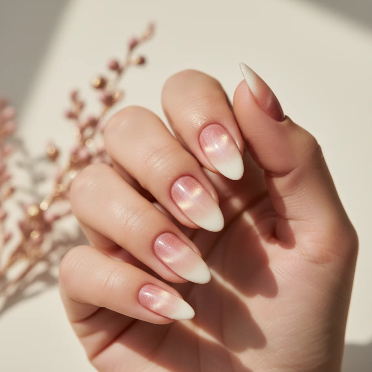 Pearl Outline French Bridal — wedding nail design ideas